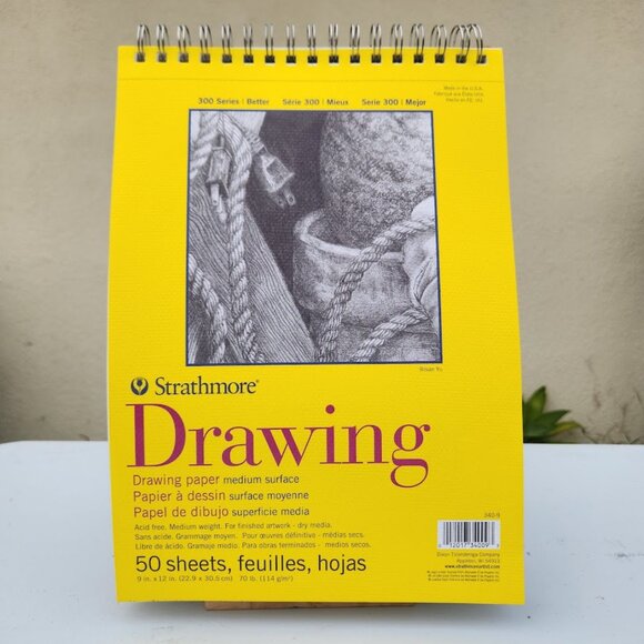 NEW Strathmore 300 Series Drawing Pad 9x12 50 Sheets Pages Art Supplies Top Wire - Picture 1 of 8